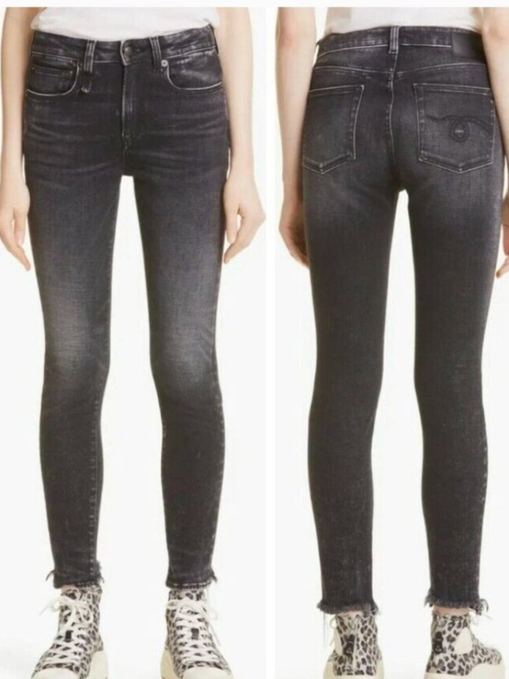 R13 alison skinny jeans morrison black size 25